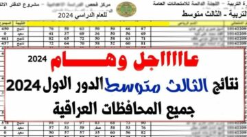 ظهرت الآن.. رابط نتيجة الثالث المتوسط الدور الأول 2024 في العراق