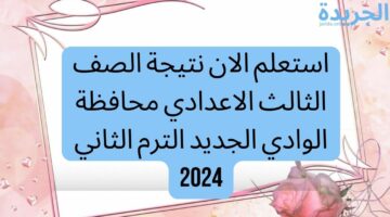 نتيجة الصف الثالث الاعدادي محافظة الوادي الجديد الترم الثاني 2024