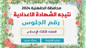 نتيجة الشهادة الإعدادية محافظة الدقهلية 2024 بالاسم ورقم الجلوس