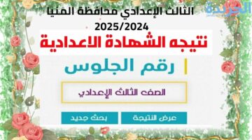 استعلم الان.. نتيجة الشهادة الإعدادية محافظة المنيا 2024 بالاسم ورقم الجلوس