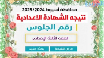 حالا.. نتيجة الشهادة الإعدادية محافظة أسيوط 2024 بالاسم ورقم الجلوس