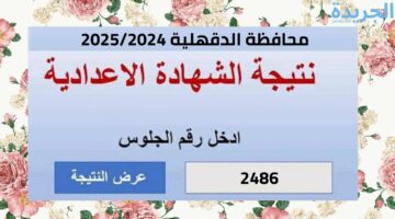 رابط فعال.. نتيجة الصف الثالث الاعدادي محافظة الدقهلية الترم الثاني 2024 بالأسم ورقم الجلوس