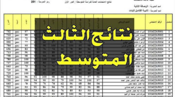 الرابط الرسمي شغاال.. الاستعلام عن نتائج الثالث متوسط الدور الأول 2024 عبر الموقع الوزاري