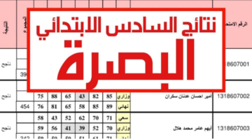 كيفية الاستعلام عن نتيجة السادس متوسط البصرة 2024 من خلال موقع الوزارة