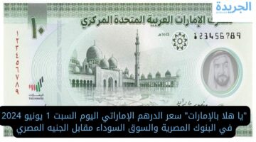 الإماراتي وصل كام؟ سعر الدرهم الإماراتي اليوم السبت 1 يونيو 2024 في البنوك المصرية والسوق السوداء مقابل الجنيه المصري