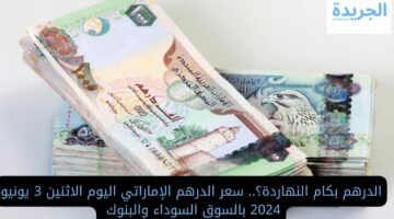 الدرهم بكام النهاردة؟.. سعر الدرهم الإماراتي اليوم الاثنين 3 يونيو 2024 بالسوق السوداء والبنوك