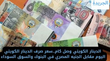 الدينار الكويتي وصل كام..سعر صرف الدينار الكويتي اليوم مقابل الجنيه المصري في البنوك والسوق السوداء