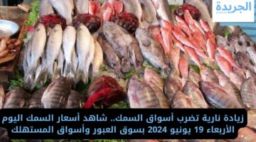 زيادة نارية تضرب أسواق السمك.. شاهد أسعار السمك اليوم الأربعاء 19 يونيو 2024 بسوق العبور وأسواق المستهلك