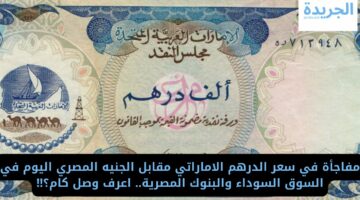 مفاجأة في سعر الدرهم الاماراتي مقابل الجنيه المصري اليوم في السوق السوداء والبنوك المصرية.. اعرف وصل كام؟!!