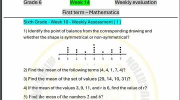 مراجعات نهائية.. أسئلة تقييم الاسبوع الـ 14 في الرياضيات لغات لـ الصف السادس الابتدائي  – الجريدة